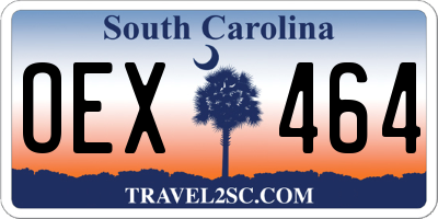SC license plate OEX464