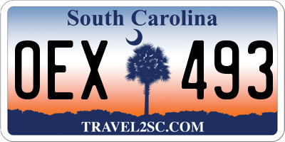 SC license plate OEX493