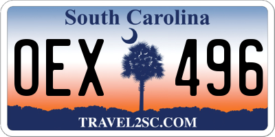 SC license plate OEX496