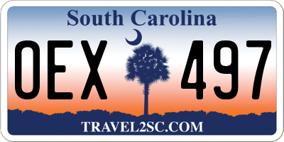 SC license plate OEX497