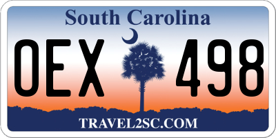 SC license plate OEX498