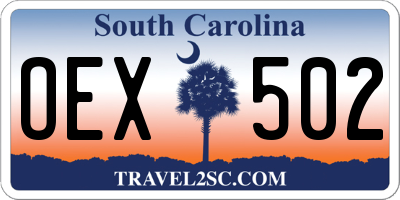 SC license plate OEX502