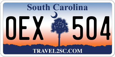 SC license plate OEX504