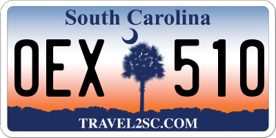 SC license plate OEX510