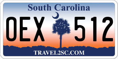 SC license plate OEX512