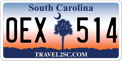 SC license plate OEX514