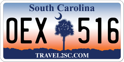 SC license plate OEX516