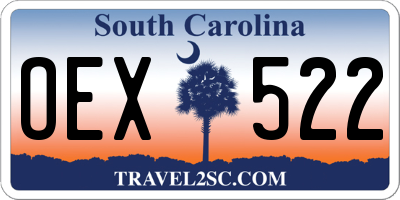 SC license plate OEX522