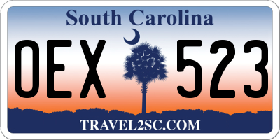 SC license plate OEX523