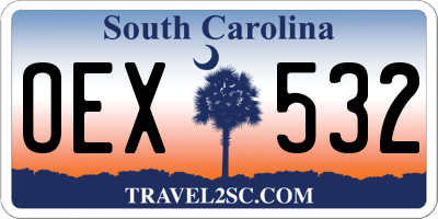SC license plate OEX532