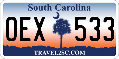 SC license plate OEX533