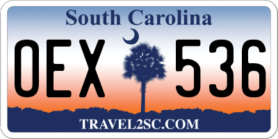 SC license plate OEX536