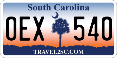 SC license plate OEX540