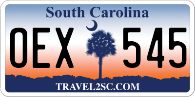 SC license plate OEX545