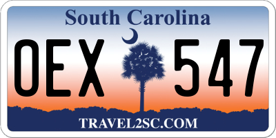 SC license plate OEX547