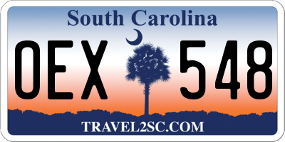 SC license plate OEX548