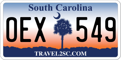 SC license plate OEX549