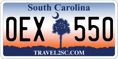 SC license plate OEX550