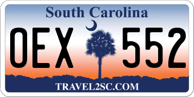 SC license plate OEX552