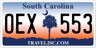 SC license plate OEX553