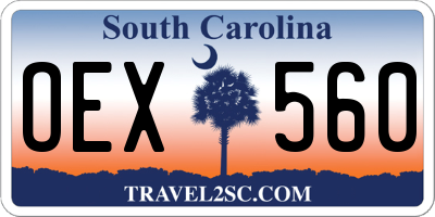 SC license plate OEX560