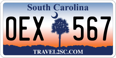 SC license plate OEX567