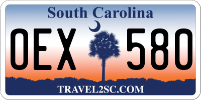 SC license plate OEX580