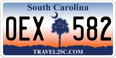 SC license plate OEX582