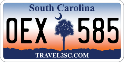 SC license plate OEX585