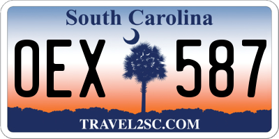 SC license plate OEX587