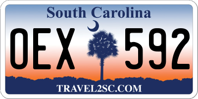 SC license plate OEX592