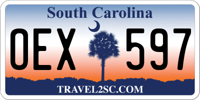 SC license plate OEX597