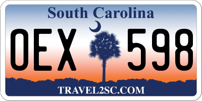 SC license plate OEX598