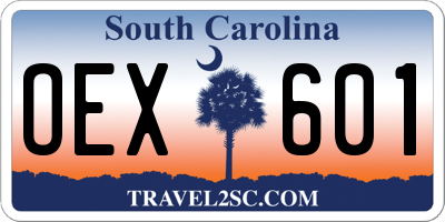 SC license plate OEX601