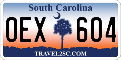 SC license plate OEX604