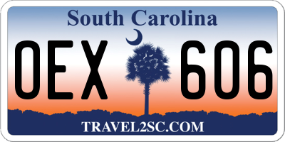 SC license plate OEX606