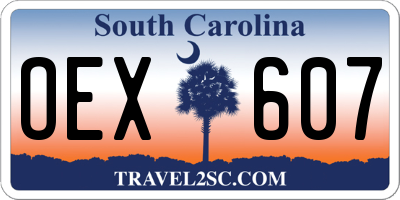 SC license plate OEX607