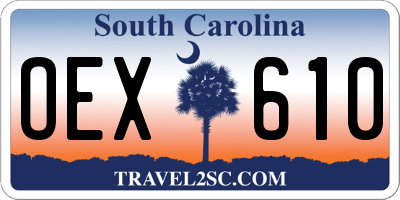 SC license plate OEX610