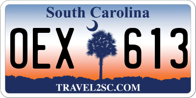 SC license plate OEX613