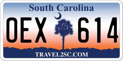 SC license plate OEX614