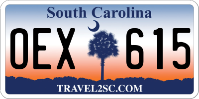 SC license plate OEX615