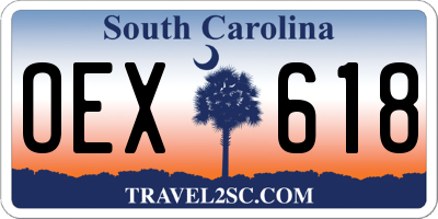 SC license plate OEX618