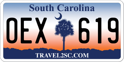 SC license plate OEX619