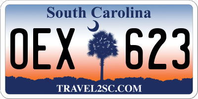 SC license plate OEX623