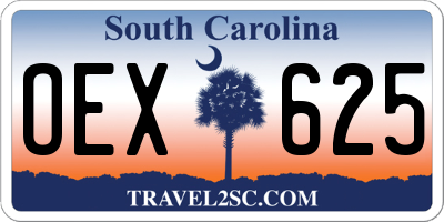 SC license plate OEX625