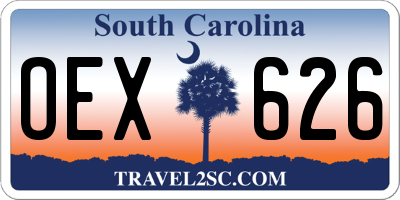 SC license plate OEX626