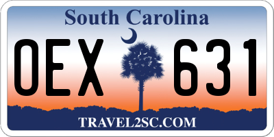 SC license plate OEX631
