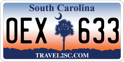 SC license plate OEX633