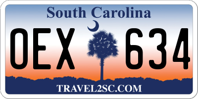 SC license plate OEX634