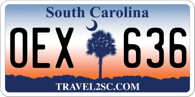 SC license plate OEX636